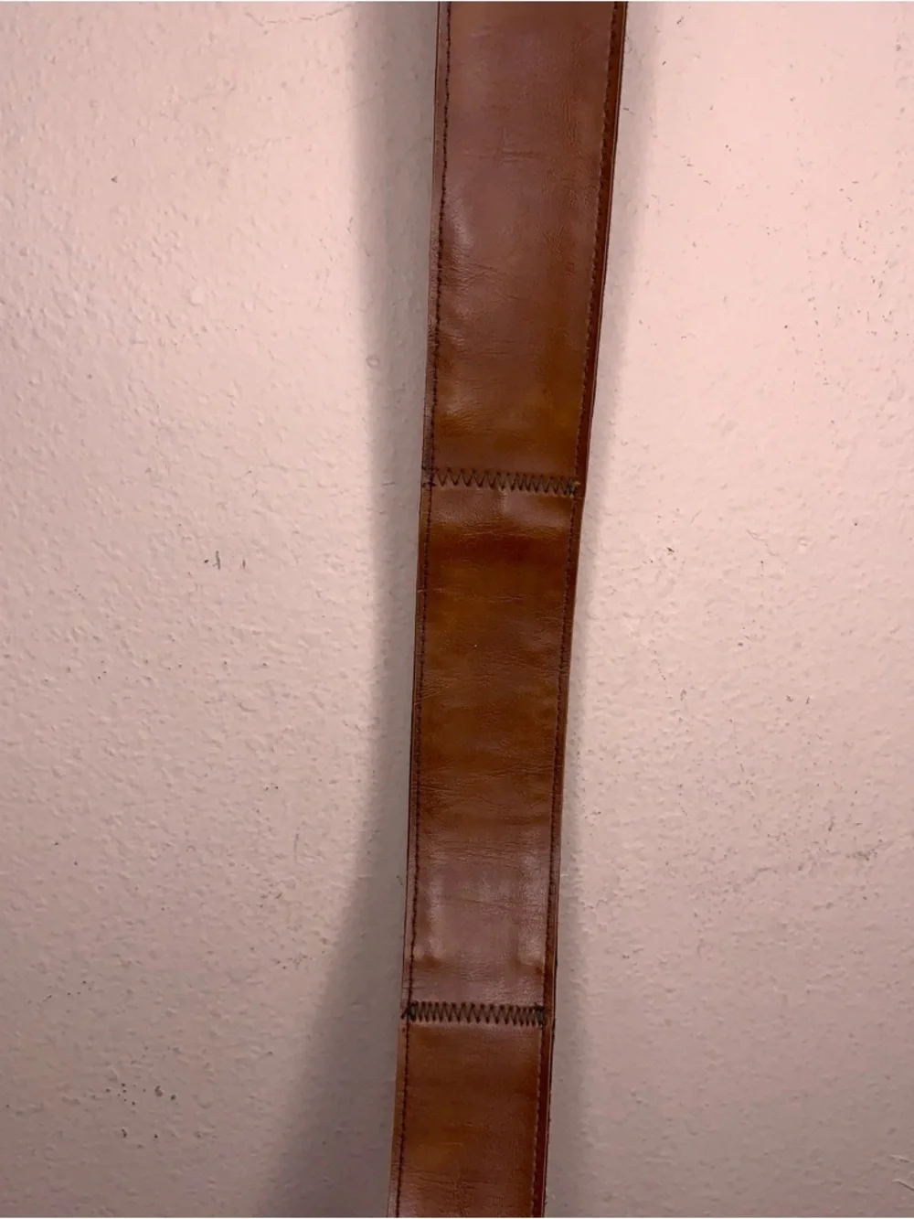 Vintage Lyntone Tan Brown Leather Belt Western Floral Accent Painted Steerhide